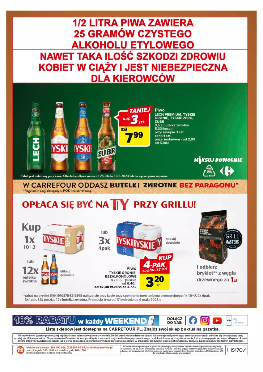 Gazetka promocyjna Carrefour - Gazetka Odpalamy sezon na grilla - ważna 25.04 do 06.05.2023 - strona 28 - produkty: Kosz, Lech Premium, O nas, Piwo, Tyskie