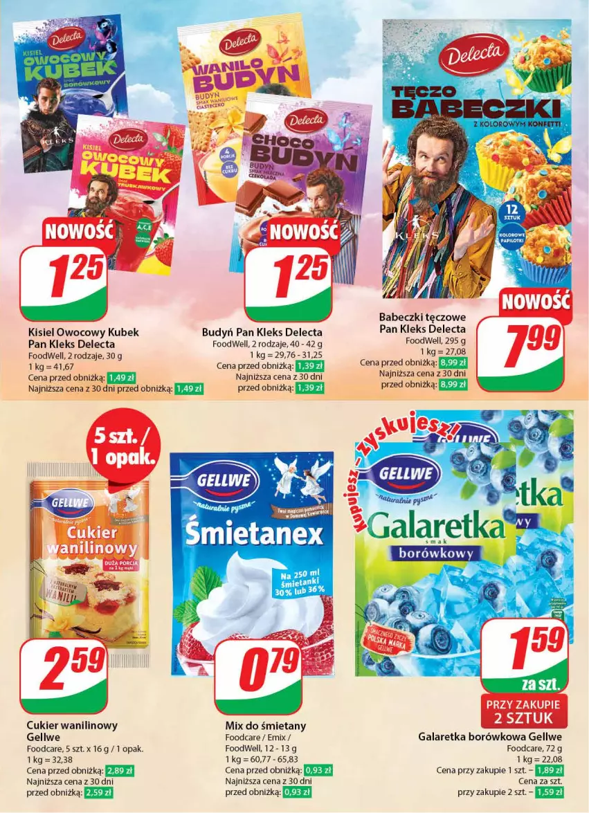 Gazetka promocyjna Dino - Gazetka 1 - ważna 04.01 do 05.01.2024 - strona 15 - produkty: Babeczki, Budyń, Cukier, Cukier wanilinowy, Delecta, Gala, Galaretka, Kisiel, Kubek