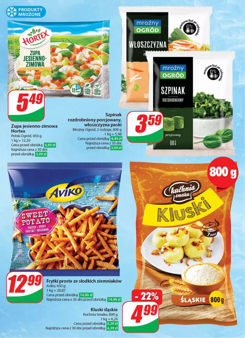 Gazetka promocyjna Dino - Gazetka 1 - ważna 04.01 do 05.01.2024 - strona 26 - produkty: Frytki, Hortex, Kuchnia, Ogród, Por, Szpinak, Zupa