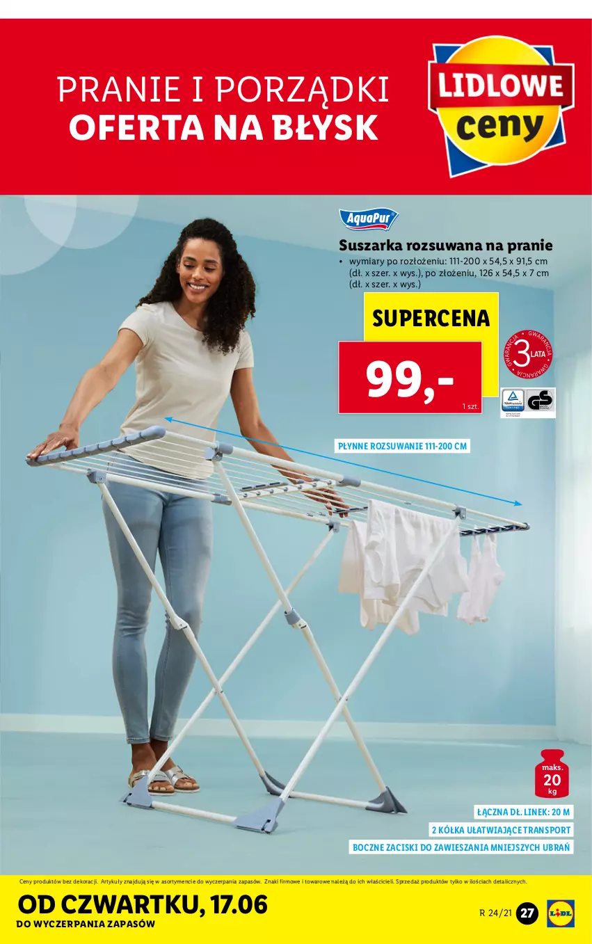 Gazetka promocyjna Lidl - GAZETKA - ważna 14.06 do 19.06.2021 - strona 27 - produkty: Por, Sport, Suszarka, Tran