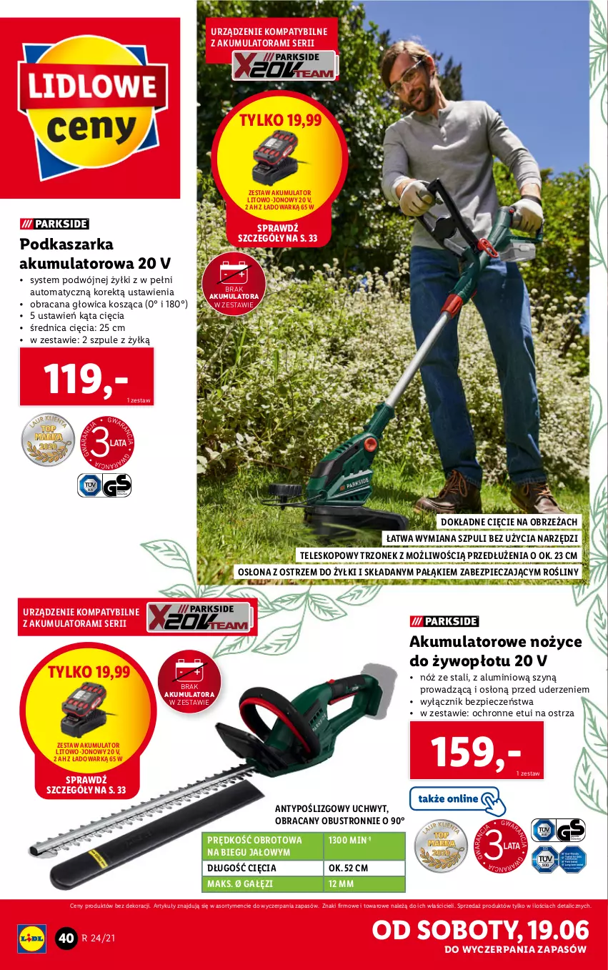 Gazetka promocyjna Lidl - GAZETKA - ważna 14.06 do 19.06.2021 - strona 40 - produkty: Acana, Akumulator, Kasza, Kosz, Noż, Nożyce, Piec, Ser, Teleskop