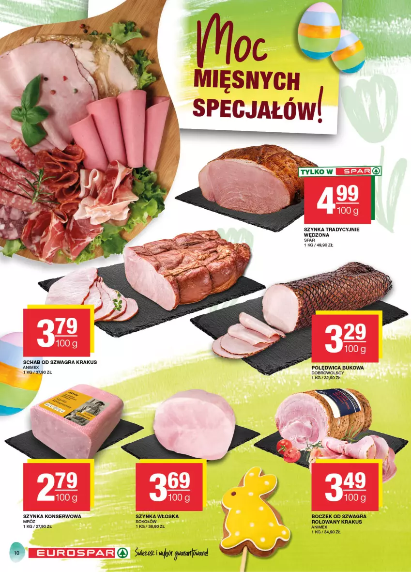 Gazetka promocyjna Spar - EuroSpar - ważna 17.03 do 27.03.2024 - strona 10 - produkty: Boczek, Gra, Krakus, Polędwica, Ser, Sok, Sokołów, Szynka, Szynka konserwowa