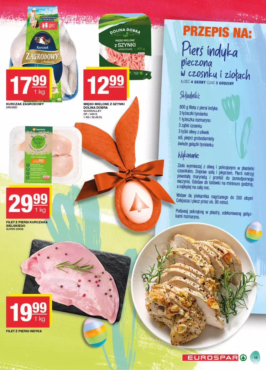 Gazetka promocyjna Spar - EuroSpar - ważna 17.03 do 27.03.2024 - strona 13 - produkty: Filet z piersi indyka, Filet z piersi kurczaka, Kurczak, Mięso, Mięso mielone, Mięso mielone z szynki, Piec, Piekarnik, Pieprz, Plasterki, Por, Sól