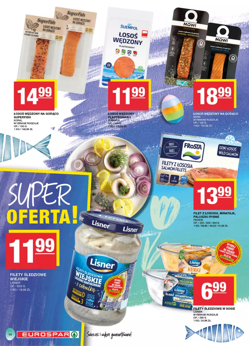 Gazetka promocyjna Spar - EuroSpar - ważna 17.03 do 27.03.2024 - strona 14 - produkty: Frosta, Lisner, Paluszki rybne, Sos, Suempol