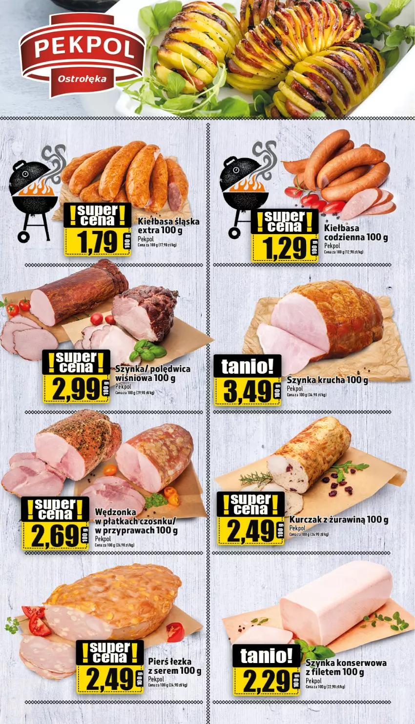 Gazetka promocyjna Topaz - Gazetka - ważna 09.06 do 14.06.2023 - strona 21 - produkty: Kiełbasa, Kiełbasa śląska, Pekpol, Polędwica, Ser, Szynka, Szynka konserwowa