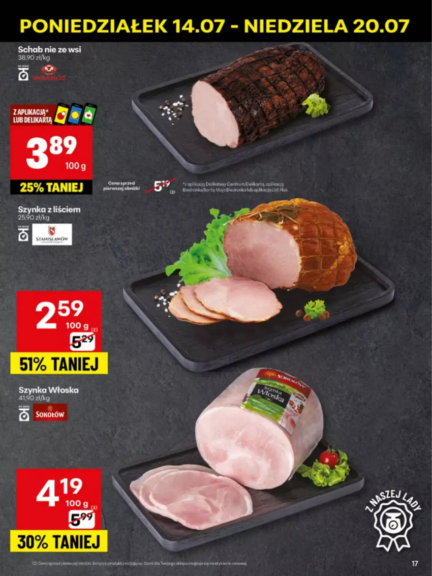 Gazetka promocyjna Delikatesy Centrum - Franczyza DC29 Poniedziałek - ważna 14.07 do 20.07.2025 - strona 17 - produkty: Kabanos, Koc, Rum, RYOR, Szynka