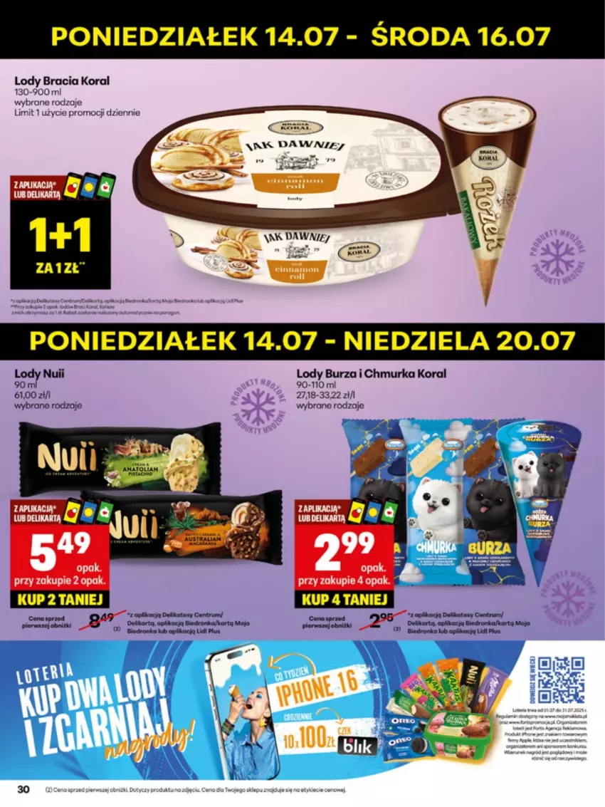 Gazetka promocyjna Delikatesy Centrum - Franczyza DC29 Poniedziałek - ważna 14.07 do 20.07.2025 - strona 30 - produkty: Fa, Koc, Lody, Orka, Por