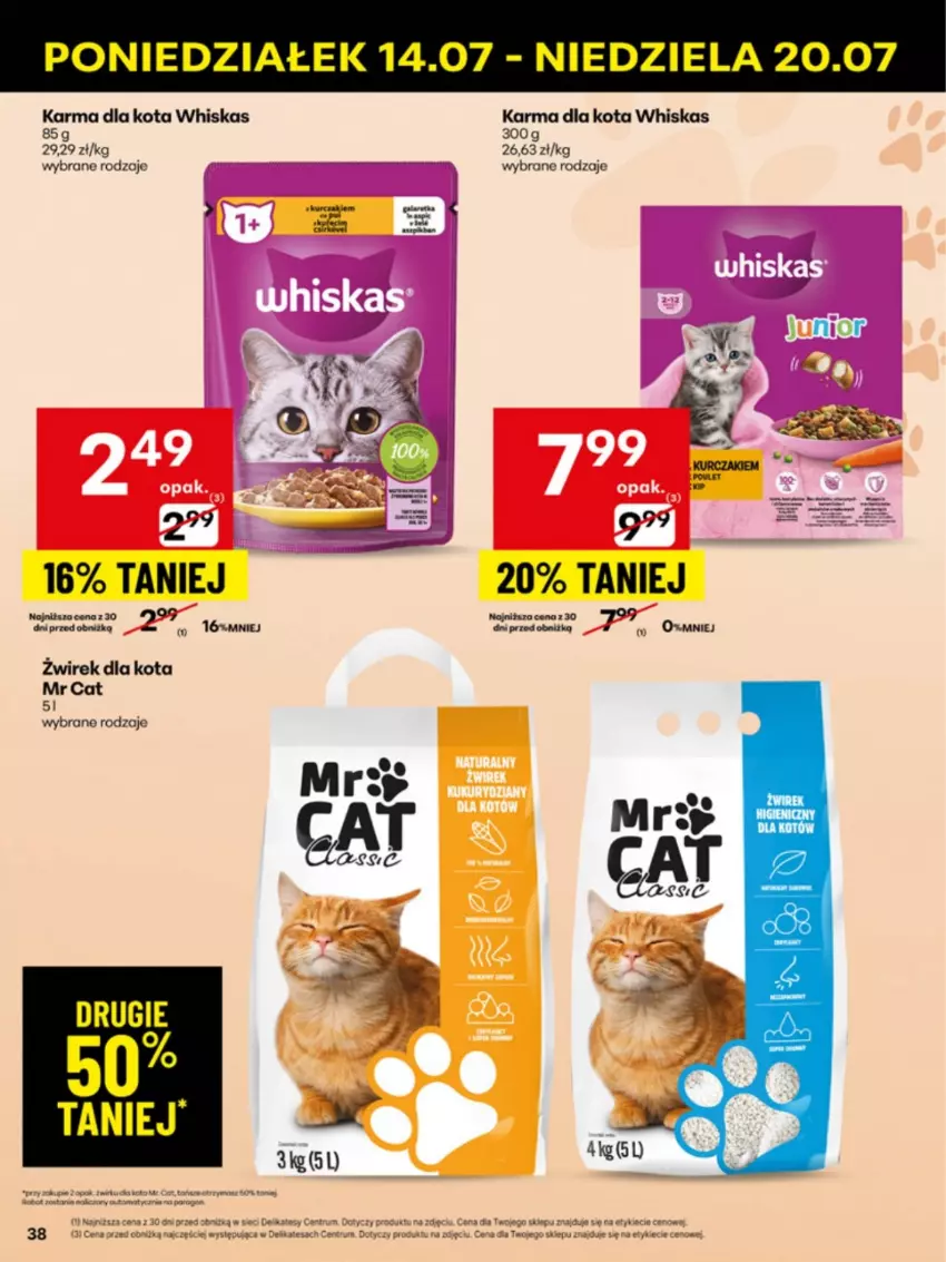 Gazetka promocyjna Delikatesy Centrum - Franczyza DC29 Poniedziałek - ważna 14.07 do 20.07.2025 - strona 38 - produkty: Whiskas