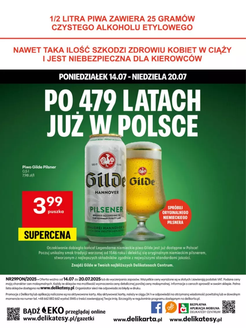 Gazetka promocyjna Delikatesy Centrum - Franczyza DC29 Poniedziałek - ważna 14.07 do 20.07.2025 - strona 40 - produkty: Gin, Gra, JBL, Piec, Piwa, Piwo, Rum