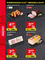 Gazetka promocyjna Delikatesy Centrum - Franczyza DC29 Poniedziałek - Gazetka - ważna od 20.07 do 20.07.2025 - strona 16 - produkty: Szynka, Szynka delikatesowa, Gala, Kiełbasa