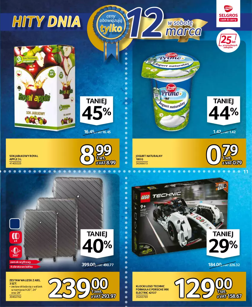 Gazetka promocyjna Selgros - Katalog Hity - ważna 03.03 do 16.03.2022 - strona 11 - produkty: Jogurt, Jogurt naturalny, Klocki, LEGO, LEGO Technic, Por, Sok, Sok jabłkowy