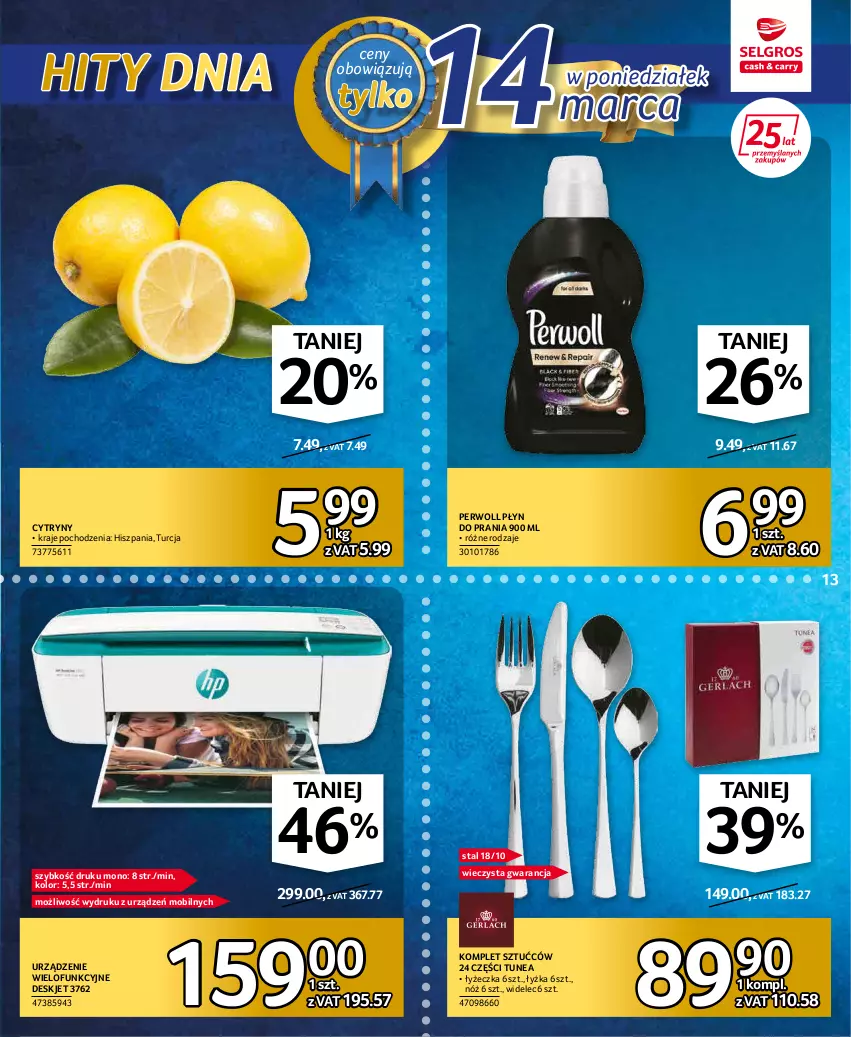 Gazetka promocyjna Selgros - Katalog Hity - ważna 03.03 do 16.03.2022 - strona 13 - produkty: Cytryny, Mobil, Perwoll, Płyn do prania, Urządzenie wielofunkcyjne, Widelec