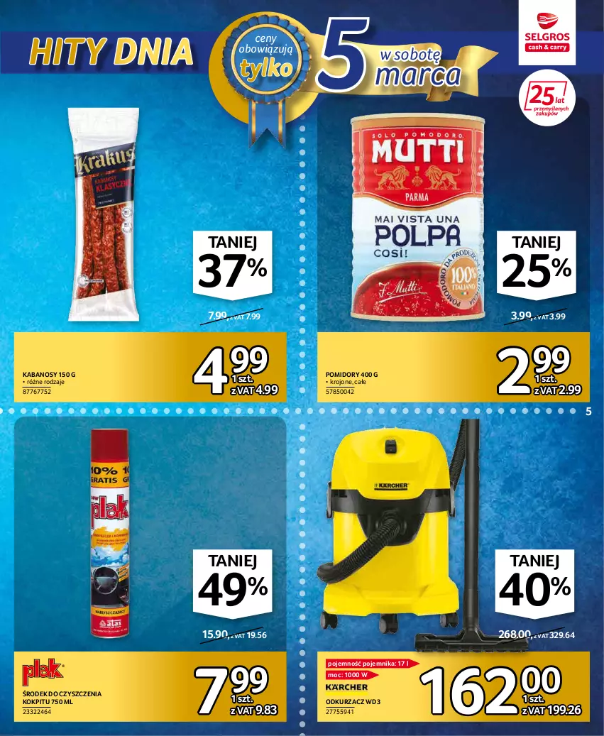 Gazetka promocyjna Selgros - Katalog Hity - ważna 03.03 do 16.03.2022 - strona 5 - produkty: Kabanos, Odkurzacz, Pojemnik, Pomidory