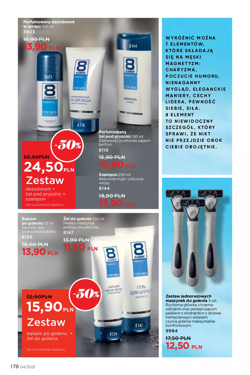 Gazetka promocyjna Faberlic - Gazetka - ważna 08.03 do 28.03.2021 - strona 178 - produkty: Balsam po goleniu, Dezodorant, Perfum, Szampon