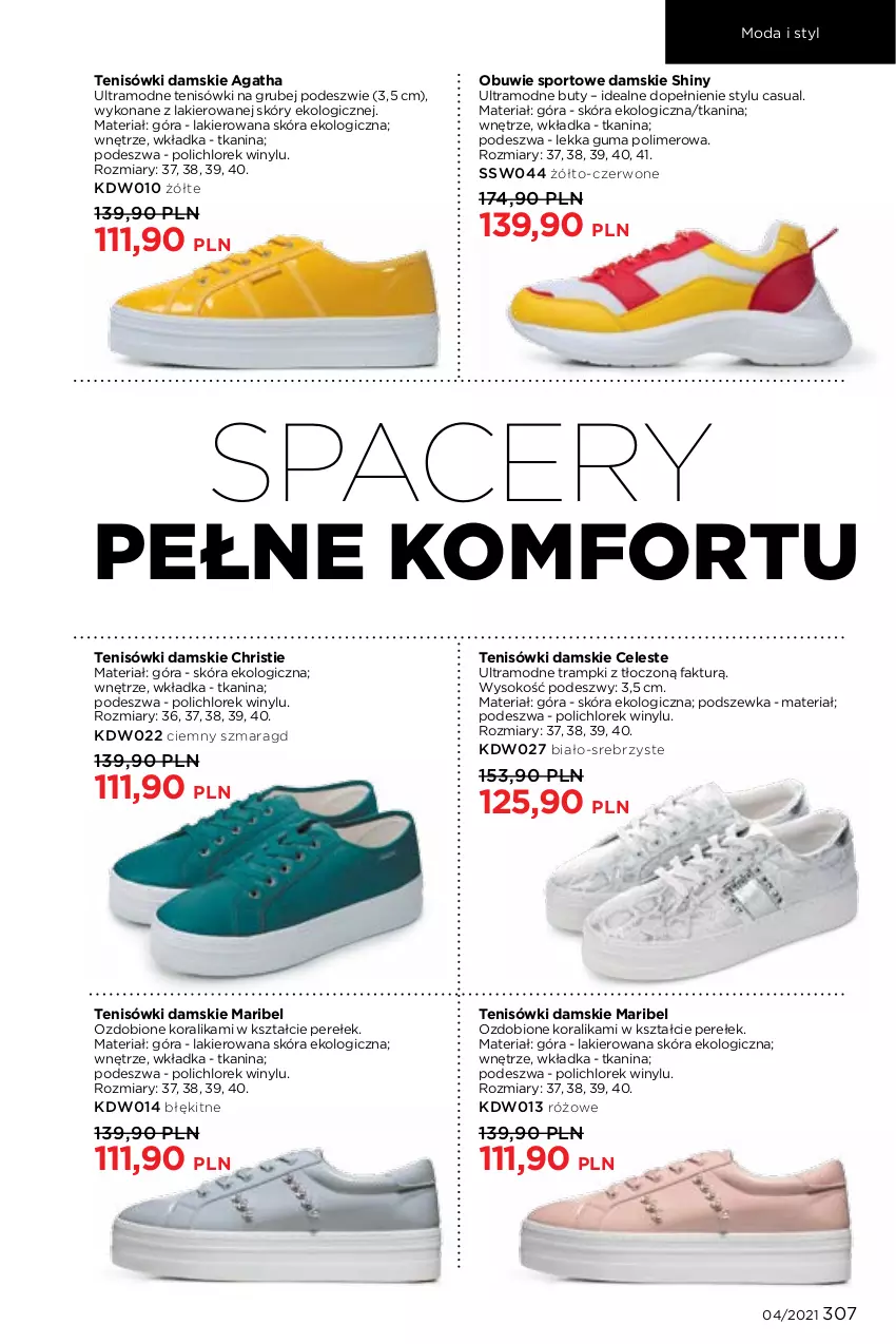 Gazetka promocyjna Faberlic - Gazetka - ważna 08.03 do 28.03.2021 - strona 307 - produkty: Acer, Buty, Fa, Lakier, Moda, Obuwie, Por, Sok, Sport, Tenisówki, Trampki