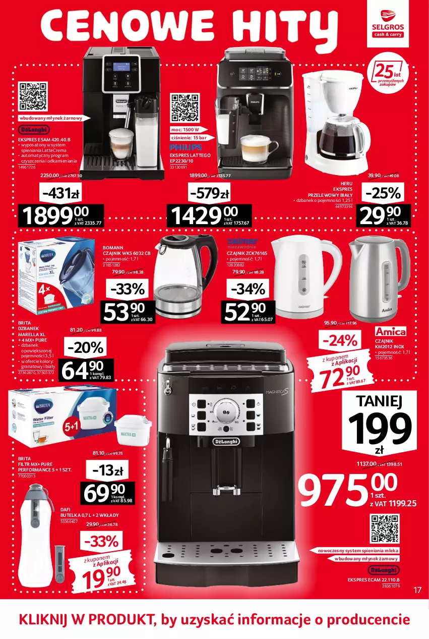 Gazetka promocyjna Selgros - Oferta przemysłowa - ważna 02.06 do 14.06.2022 - strona 17 - produkty: Brit, Brita, Czajnik, Dzbanek, Ekspres przelewowy, Gra, Granat, Młynek, Pur