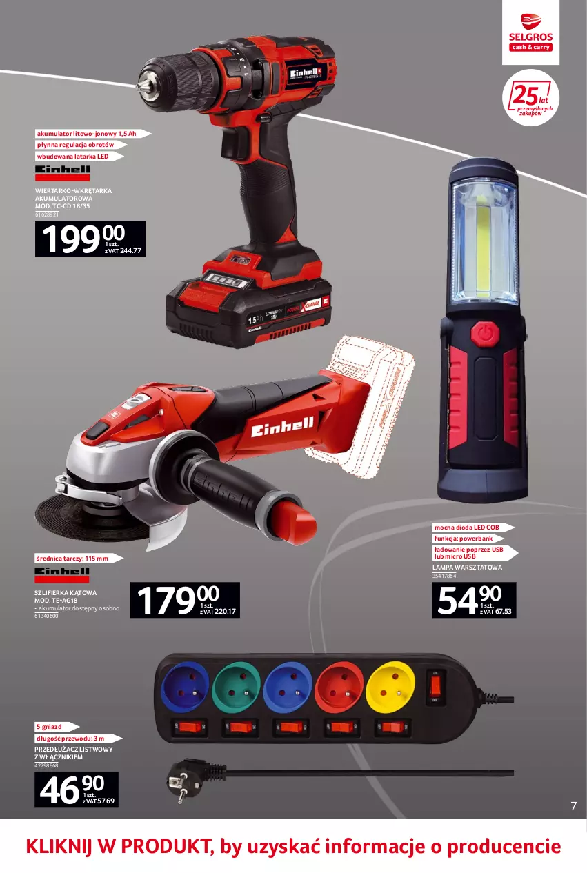 Gazetka promocyjna Selgros - Oferta przemysłowa - ważna 02.06 do 14.06.2022 - strona 39 - produkty: Akumulator, Lampa, Latarka, Latarka LED, Powerbank, Szlifierka, Szlifierka kątowa, Tarka, Wkręt, Wkrętarka