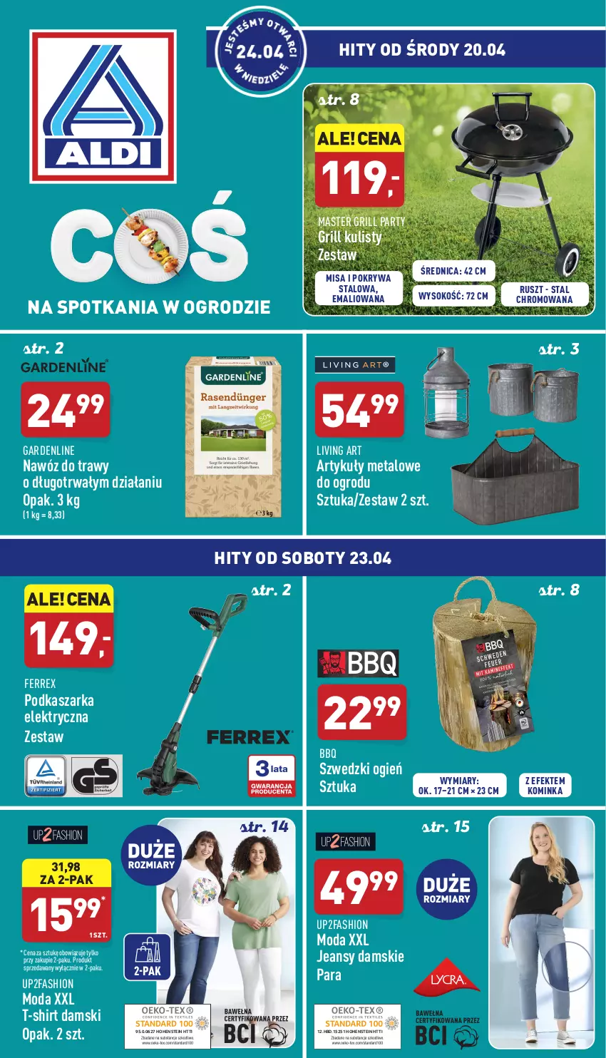 Gazetka promocyjna Aldi - Katalog Moda i Dom - ważna 20.04 do 23.04.2022 - strona 1 - produkty: Fa, Grill, Inka, Kasza, Moda, Nawóz, Pokrywa, Sok, T-shirt