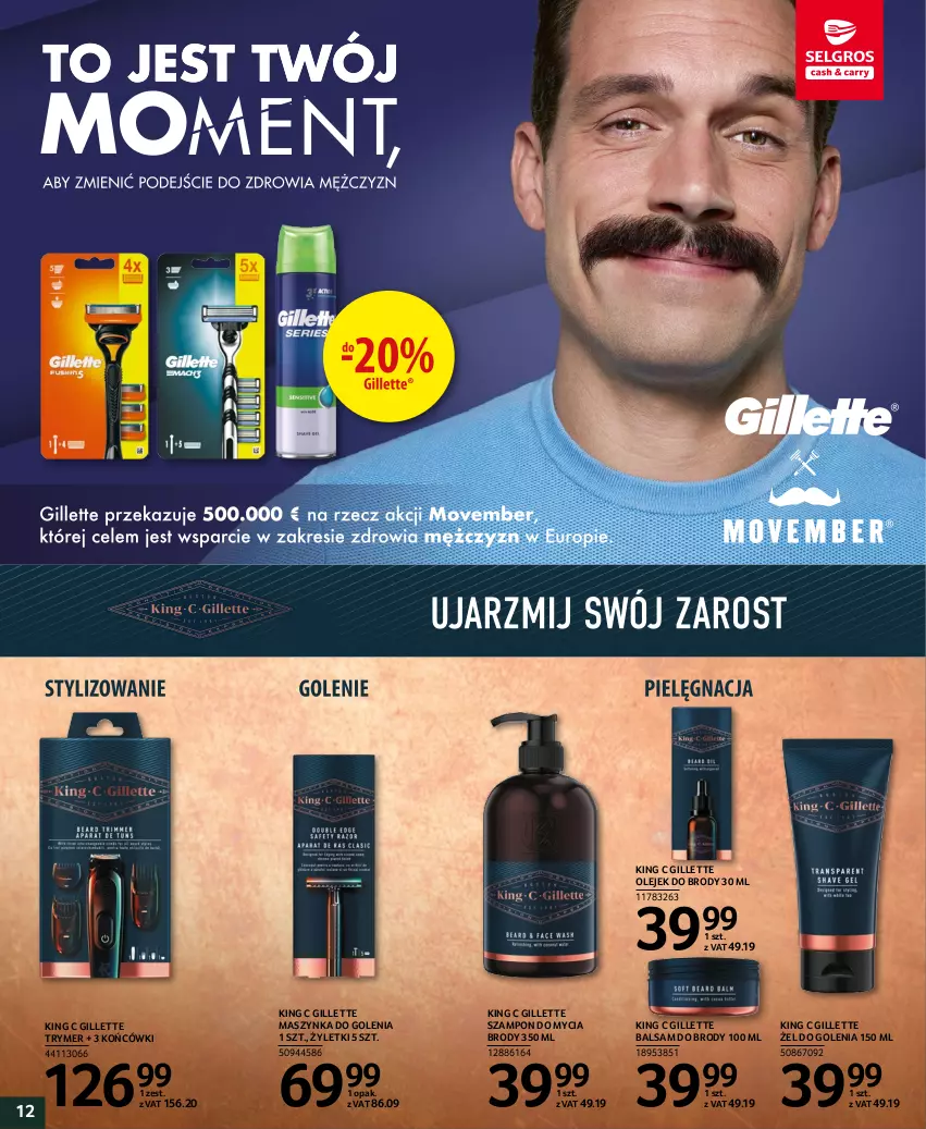 Gazetka promocyjna Selgros - Katalog Mistrzostwa Świata - ważna 03.11 do 16.11.2022 - strona 12 - produkty: Gillette, Maszynka, Maszynka do golenia, Olej, Szampon, Szynka