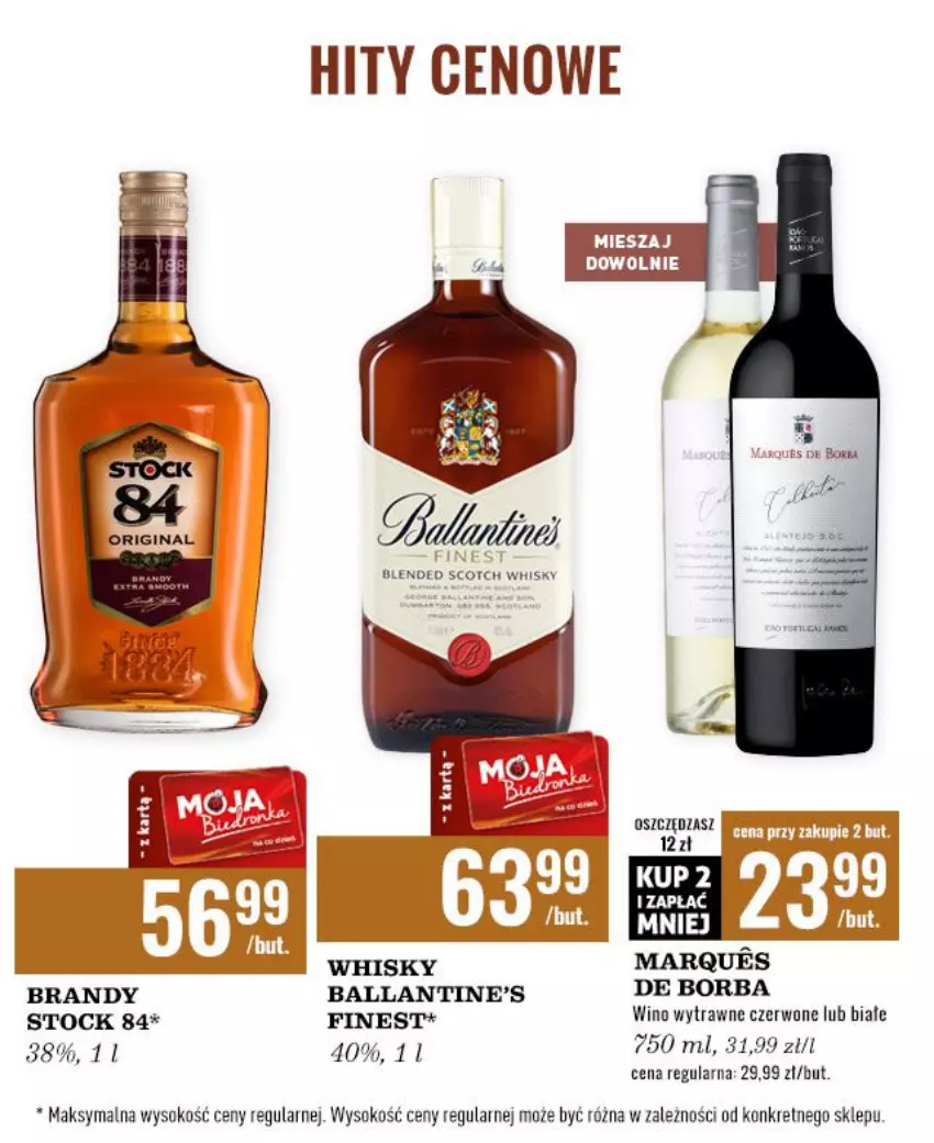 Gazetka promocyjna Biedronka - Czas na Toast - ważna 10.01 do 22.01.2022 - strona 9 - produkty: Ballantine's, Brandy, Kret, Orka, Sok, Stock, Whisky, Wino