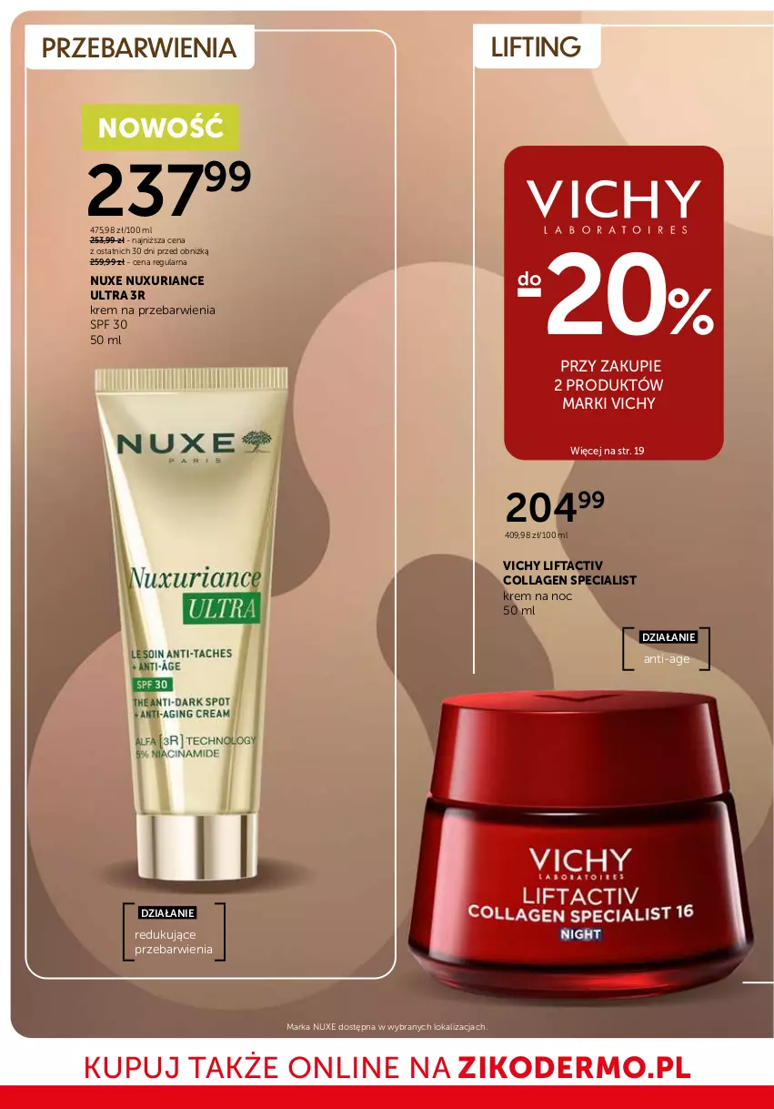 Gazetka promocyjna Ziko - Gazetka Ziko Dermo - ważna 29.01 do 11.02.2026 - strona 14 - produkty: Krem na noc, Nuxe, Vichy
