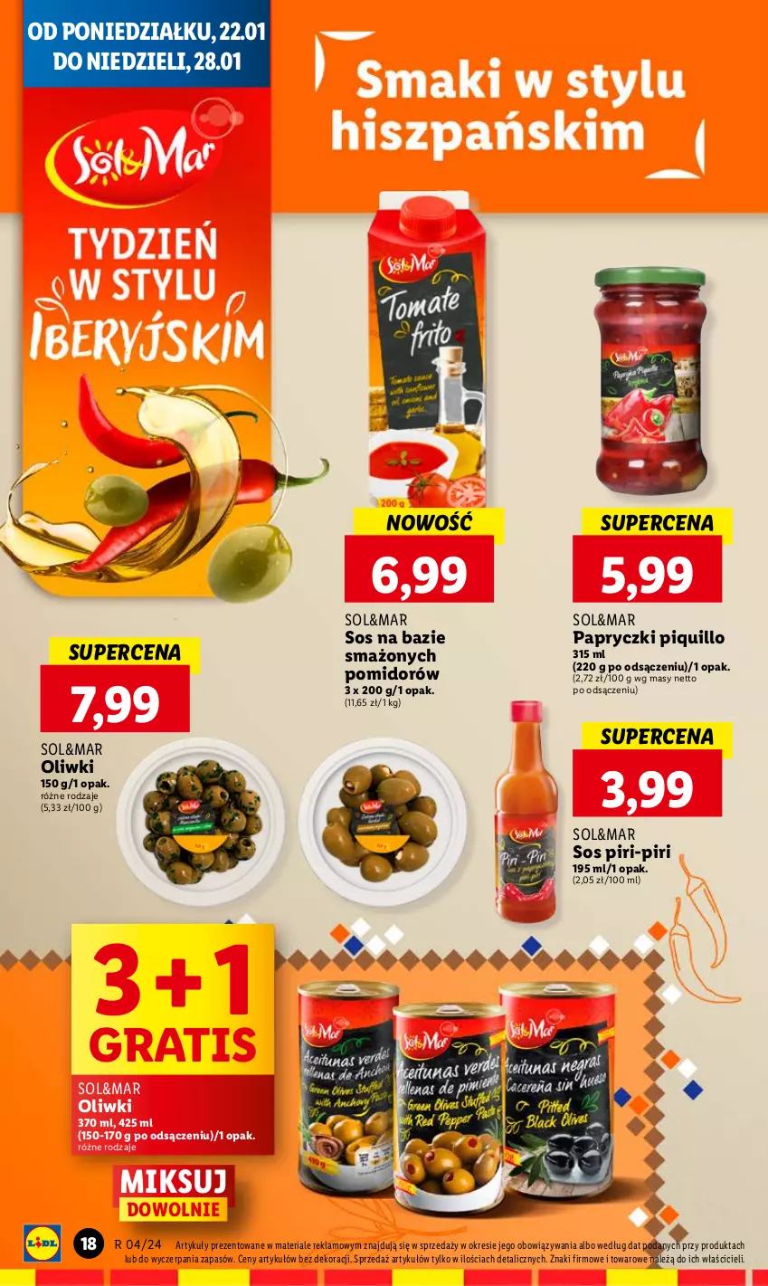 Gazetka promocyjna Lidl - GAZETKA - ważna 22.01 do 24.01.2024 - strona 18 - produkty: Gra, Oliwki, Sos