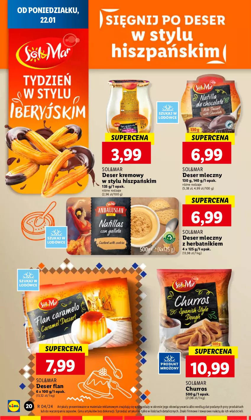 Gazetka promocyjna Lidl - GAZETKA - ważna 22.01 do 24.01.2024 - strona 20 - produkty: Deser, Deser mleczny, Herbatniki, Ser