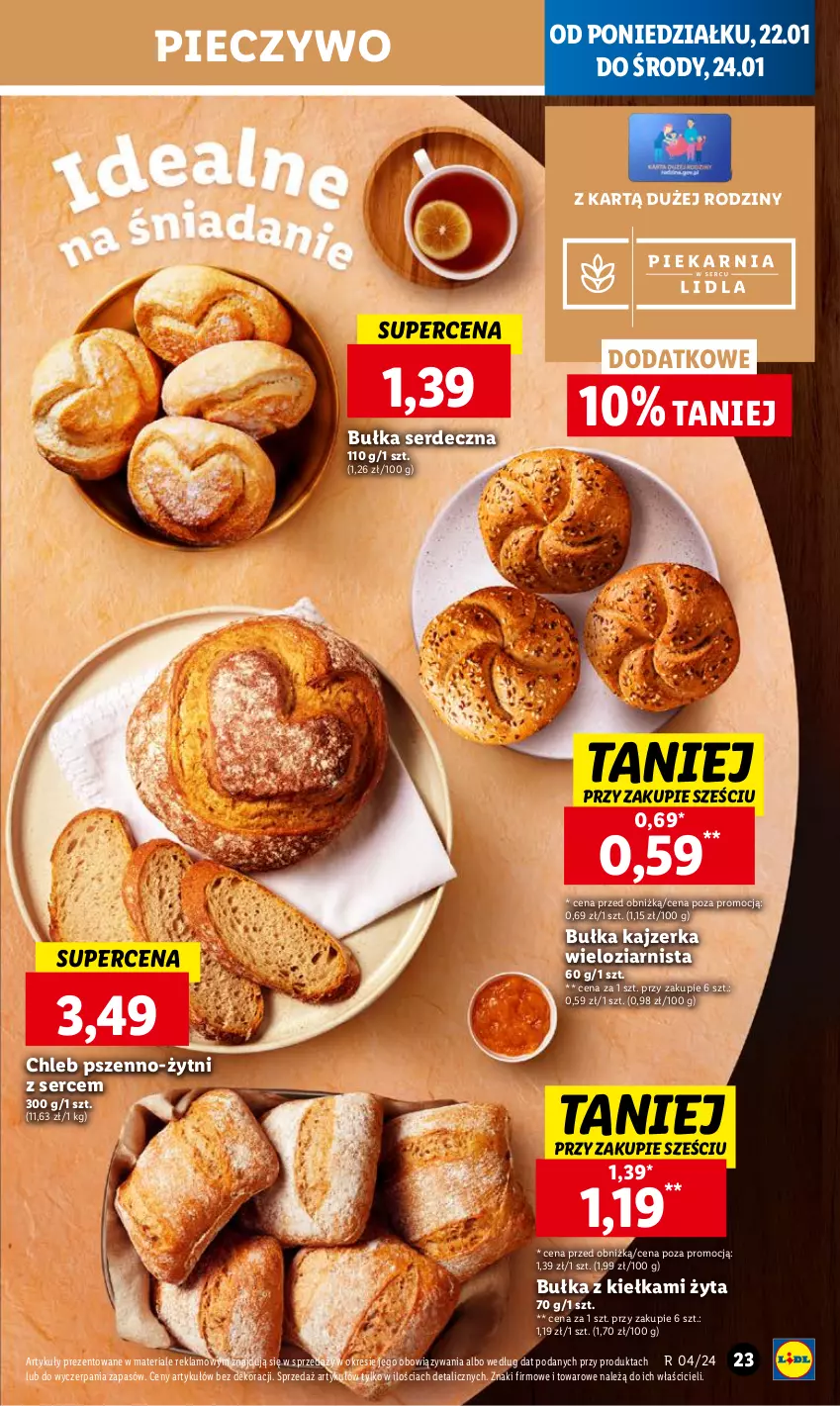 Gazetka promocyjna Lidl - GAZETKA - ważna 22.01 do 24.01.2024 - strona 23 - produkty: Bułka, Chleb, Kajzerka, Piec, Pieczywo, Ser