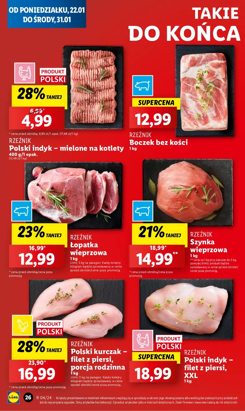 Gazetka promocyjna Lidl - GAZETKA - ważna 22.01 do 24.01.2024 - strona 28 - produkty: Boczek, Boczek bez kości, Gra, Kotlet, Kurczak, Olej, Por, Szynka, Szynka wieprzowa