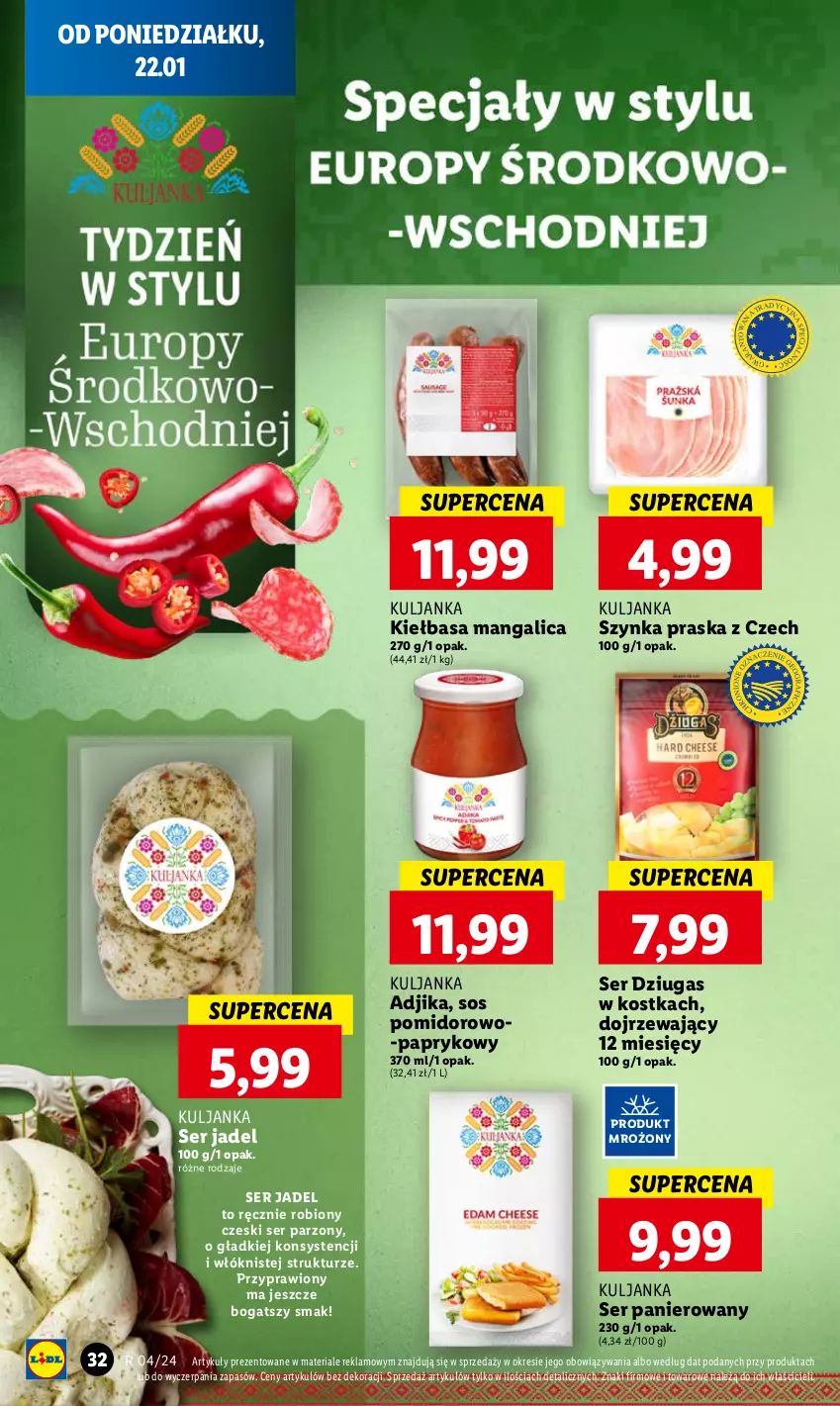 Gazetka promocyjna Lidl - GAZETKA - ważna 22.01 do 24.01.2024 - strona 34 - produkty: Jadel, Kiełbasa, Praska, Ser, Sos, Szynka