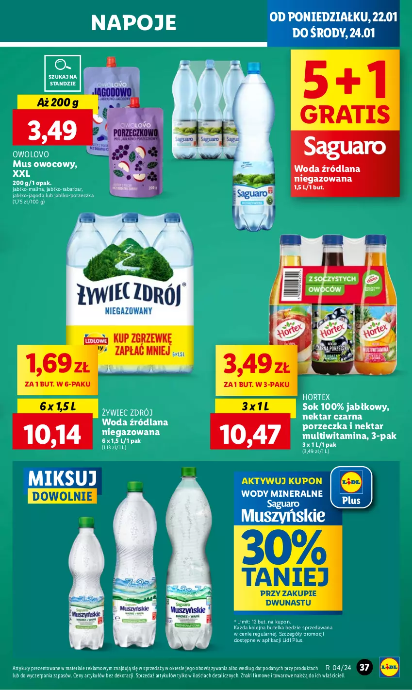 Gazetka promocyjna Lidl - GAZETKA - ważna 22.01 do 24.01.2024 - strona 39 - produkty: Gra, Hortex, LANA, Mus, Napoje, Nektar, Olej, Por, Sok, Woda