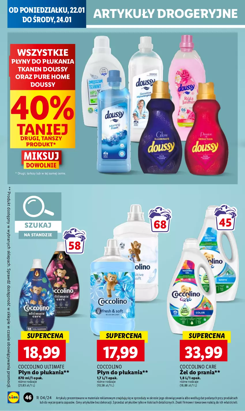 Gazetka promocyjna Lidl - GAZETKA - ważna 22.01 do 24.01.2024 - strona 48 - produkty: Coccolino, Płyn do płukania, Pur