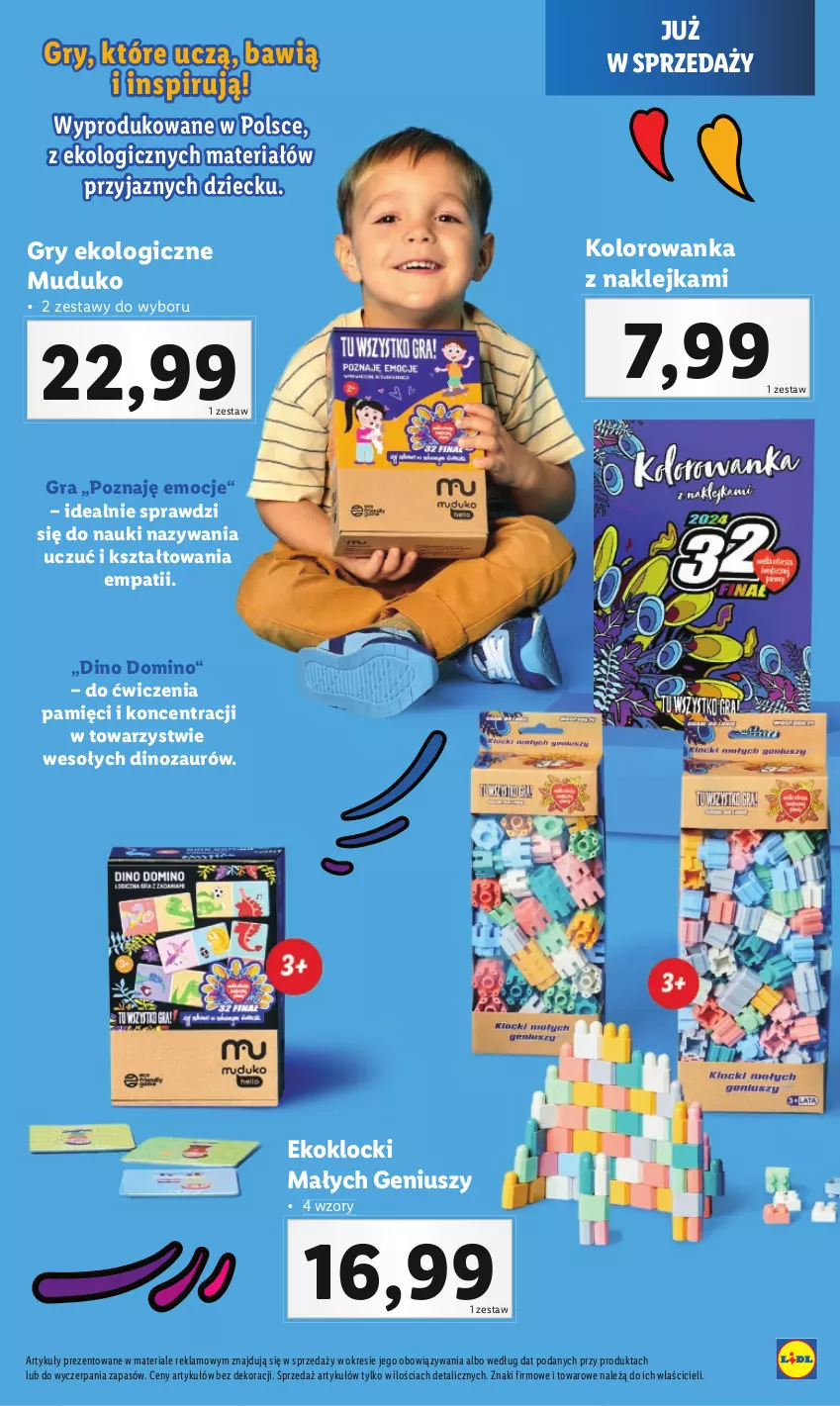 Gazetka promocyjna Lidl - GAZETKA - ważna 22.01 do 24.01.2024 - strona 53 - produkty: Dinozaur, Gra, Gry, Klej, Klocki, Kolorowanka