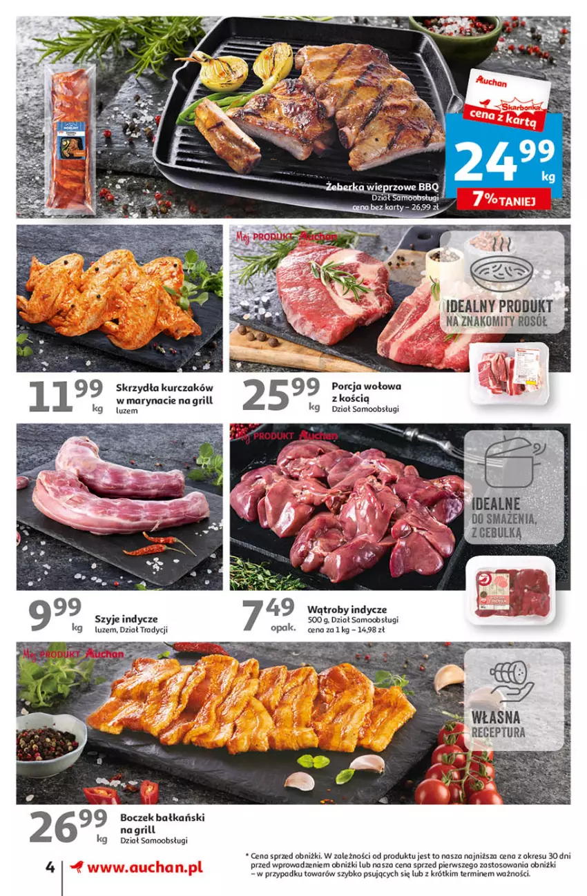 Gazetka promocyjna Auchan - Gazetka Oferta Tygodnia Supermarket Auchan - ważna 22.06 do 28.06.2023 - strona 4 - produkty: Boczek, Grill, Kurczak, O nas, Por, Rosół