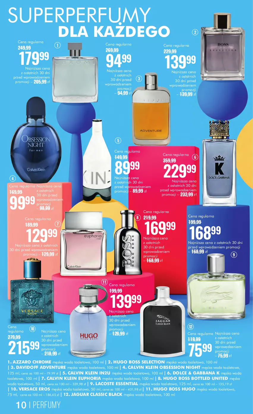 Gazetka promocyjna Super Pharm - Gazetka - ważna 29.02 do 13.03.2024 - strona 10 - produkty: Azzaro, Calvin Klein, Davidoff, Hugo Boss, Jaguar, Lack, Lacoste, Perfum, SESSIO, Versace, Woda, Woda toaletowa