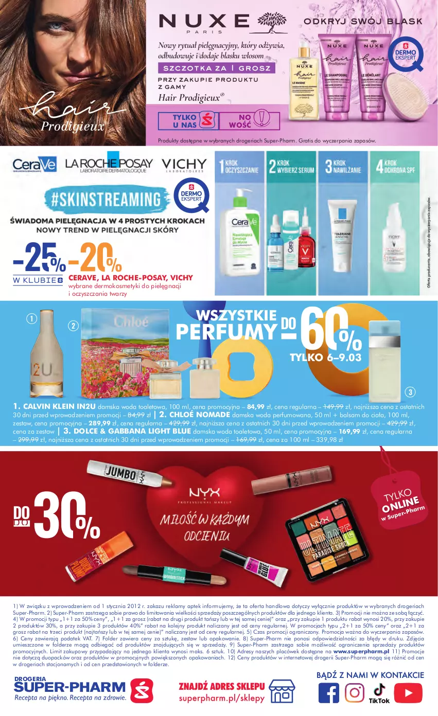 Gazetka promocyjna Super Pharm - Gazetka - ważna 29.02 do 13.03.2024 - strona 20 - produkty: Balsam do ciała, Calvin Klein, CeraVe, Chloé, Dres, Gra, Kosmetyki do pielęgnacji, La Roche-Posay, Olej, Perfum, Vichy, Woda, Woda perfumowana, Woda toaletowa