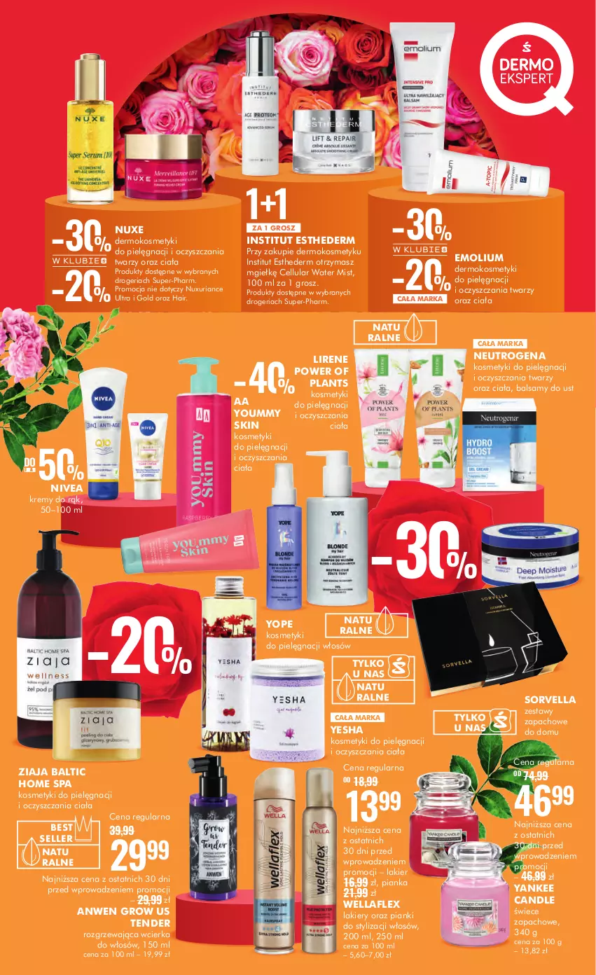 Gazetka promocyjna Super Pharm - Gazetka - ważna 29.02 do 13.03.2024 - strona 4 - produkty: Emolium, Kosmetyki do pielęgnacji, Lakier, Lirene, Neutrogena, Nivea, Nuxe, Wella, Wellaflex, Yope, Ziaja