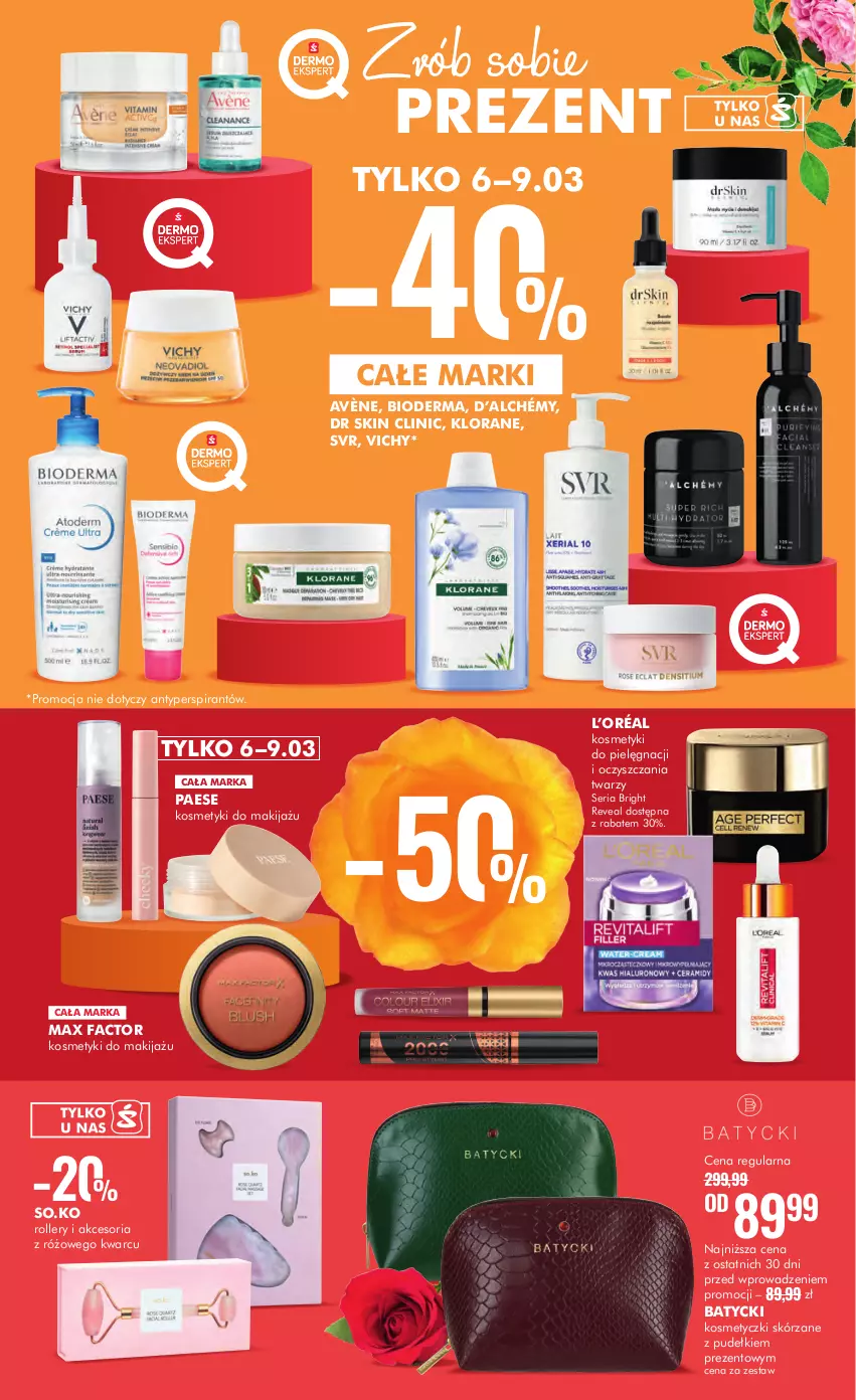 Gazetka promocyjna Super Pharm - Gazetka - ważna 29.02 do 13.03.2024 - strona 5 - produkty: Antyperspirant, Avène, Bioderma, Clin, Fa, Klorane, Kosmetyki do pielęgnacji, L’Oréal, Makijaż, Max Factor, PAESE, Roller, Ser, SVR, Vichy