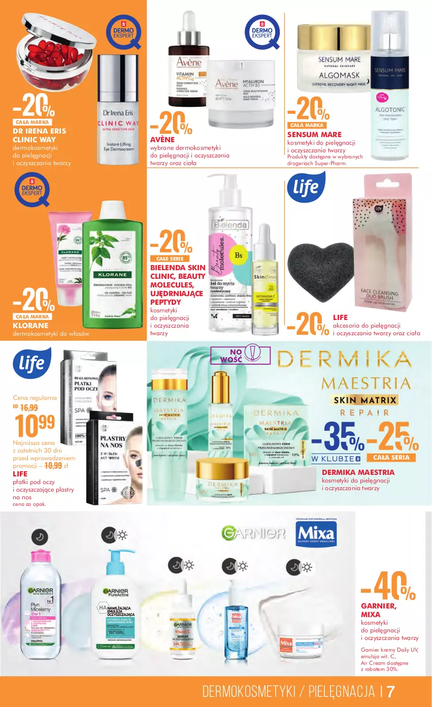 Gazetka promocyjna Super Pharm - Gazetka - ważna 29.02 do 13.03.2024 - strona 7 - produkty: Avène, Bielenda, Clin, Clinic Way, Dermika, Emulsja, Garnier, Klorane, Kosmetyki do pielęgnacji, Mixa, Ser