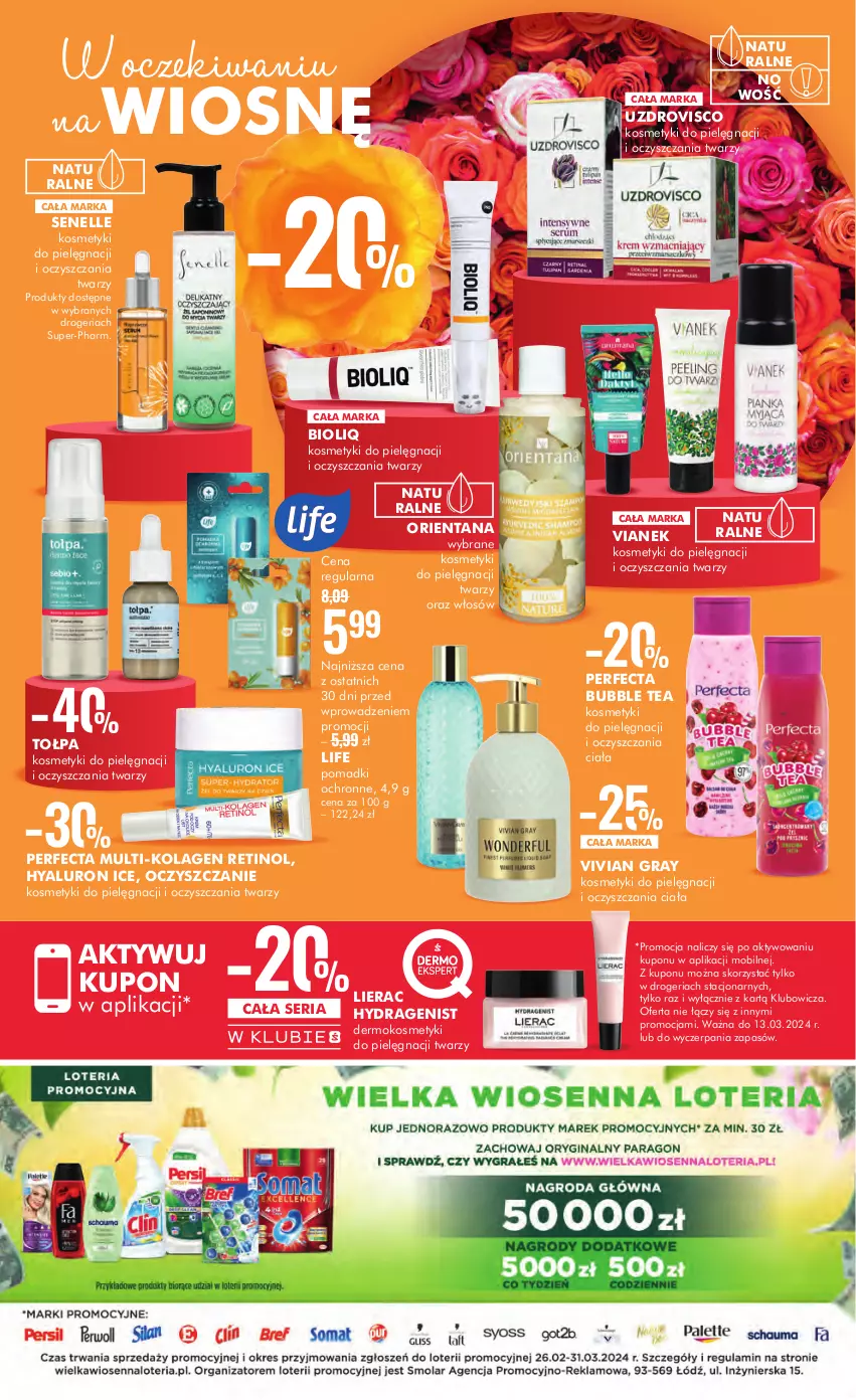 Gazetka promocyjna Super Pharm - Gazetka - ważna 29.02 do 13.03.2024 - strona 9 - produkty: Gra, Kolagen, Kosmetyki do pielęgnacji, Lierac, Mobil, Perfecta, Ser, Tołpa