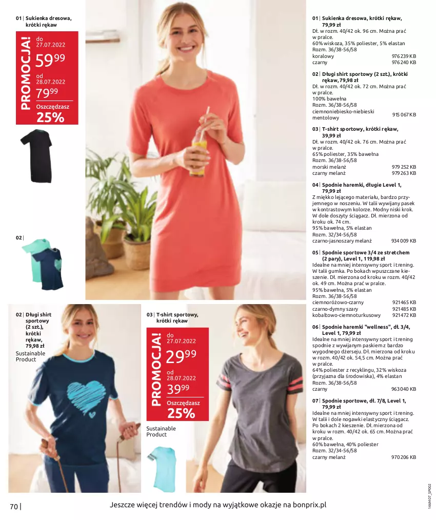 Gazetka promocyjna Bonprix - BEST OF BONPRIX - ważna 13.07.2022 do 13.01.2023 - strona 72 - produkty: Długi shirt, Dres, Pasek, Por, Spodnie, Spodnie sportowe, Sport, Sukienka, T-shirt, Wełna