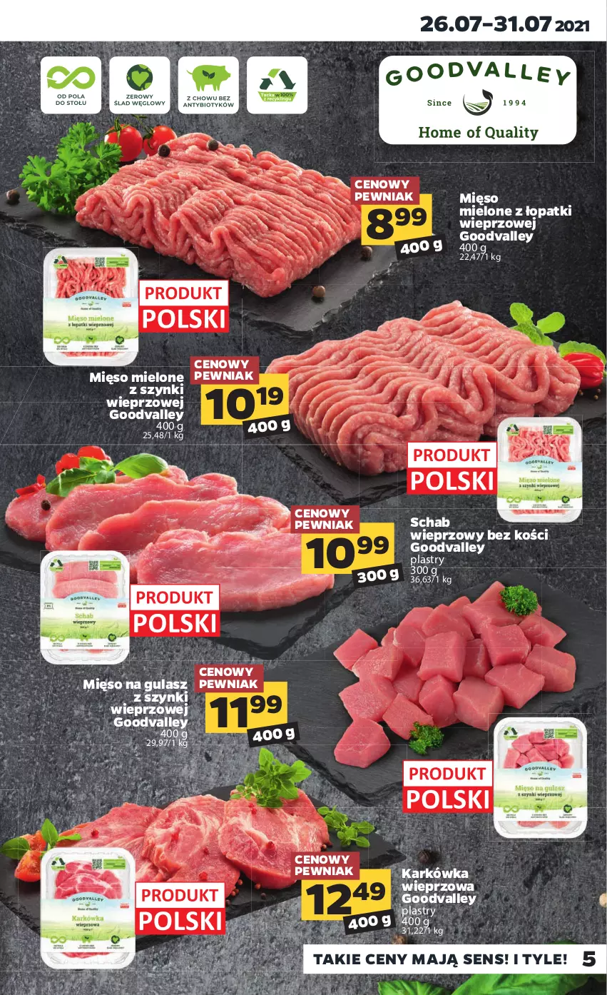 Gazetka promocyjna Netto - Gazetka spożywcza - ważna 26.07 do 31.07.2021 - strona 5 - produkty: Karkówka wieprzowa, Mięso, Mięso mielone, Mięso mielone z łopatki wieprzowej, Mięso na gulasz, Schab wieprzowy