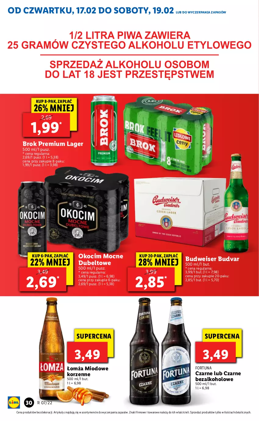 Gazetka promocyjna Lidl - GAZETKA - ważna 17.02 do 19.02.2022 - strona 30 - produkty: Fortuna, Koc, Okocim, Ser