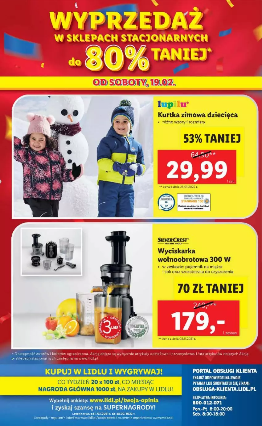 Gazetka promocyjna Lidl - GAZETKA - ważna 17.02 do 19.02.2022 - strona 48 - produkty: Dzieci, Fa, Kurtka, Pojemnik, Sok, Szczoteczka, Wyciskarka, Wyciskarka wolnoobrotowa