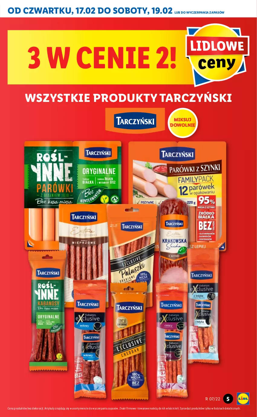 Gazetka promocyjna Lidl - GAZETKA - ważna 17.02 do 19.02.2022 - strona 5 - produkty: Tarczyński