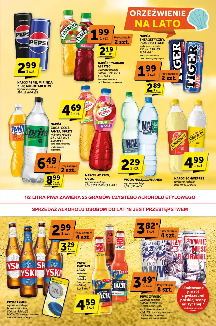 Gazetka promocyjna ABC - ważna 25.07 do 06.08.2024 - strona 7 - produkty: Captain Jack, Fa, Fanta, Hortex, Mirinda, Nałęczowianka, Napój, Napój energetyczny, Pepsi, Piwo, Sprite, Tiger, Tymbark, Tyskie, Woda