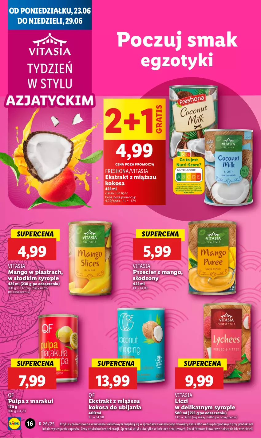 Gazetka promocyjna Lidl - GAZETKA - ważna 23.06 do 25.06.2025 - strona 18 - produkty: Gra, Kokos, Liczi, Mango, Syrop