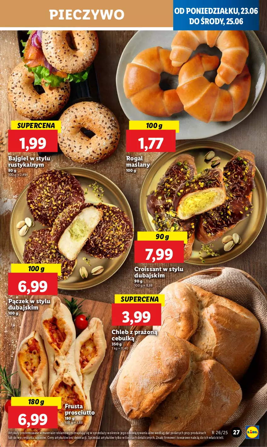 Gazetka promocyjna Lidl - GAZETKA - ważna 23.06 do 25.06.2025 - strona 29 - produkty: Chleb, Croissant, Pączek, Piec, Pieczywo, Prosciutto, Rogal, Rust