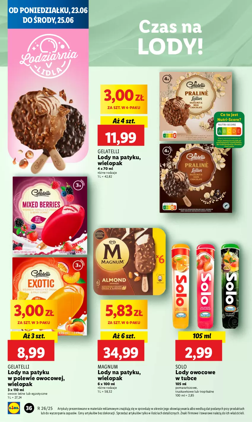 Gazetka promocyjna Lidl - GAZETKA - ważna 23.06 do 25.06.2025 - strona 42 - produkty: Lody, Owoce