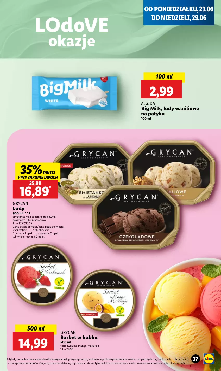 Gazetka promocyjna Lidl - GAZETKA - ważna 23.06 do 25.06.2025 - strona 43 - produkty: Algida, Big Milk, Dove, Gry, LG, Lody, Mango, Sos